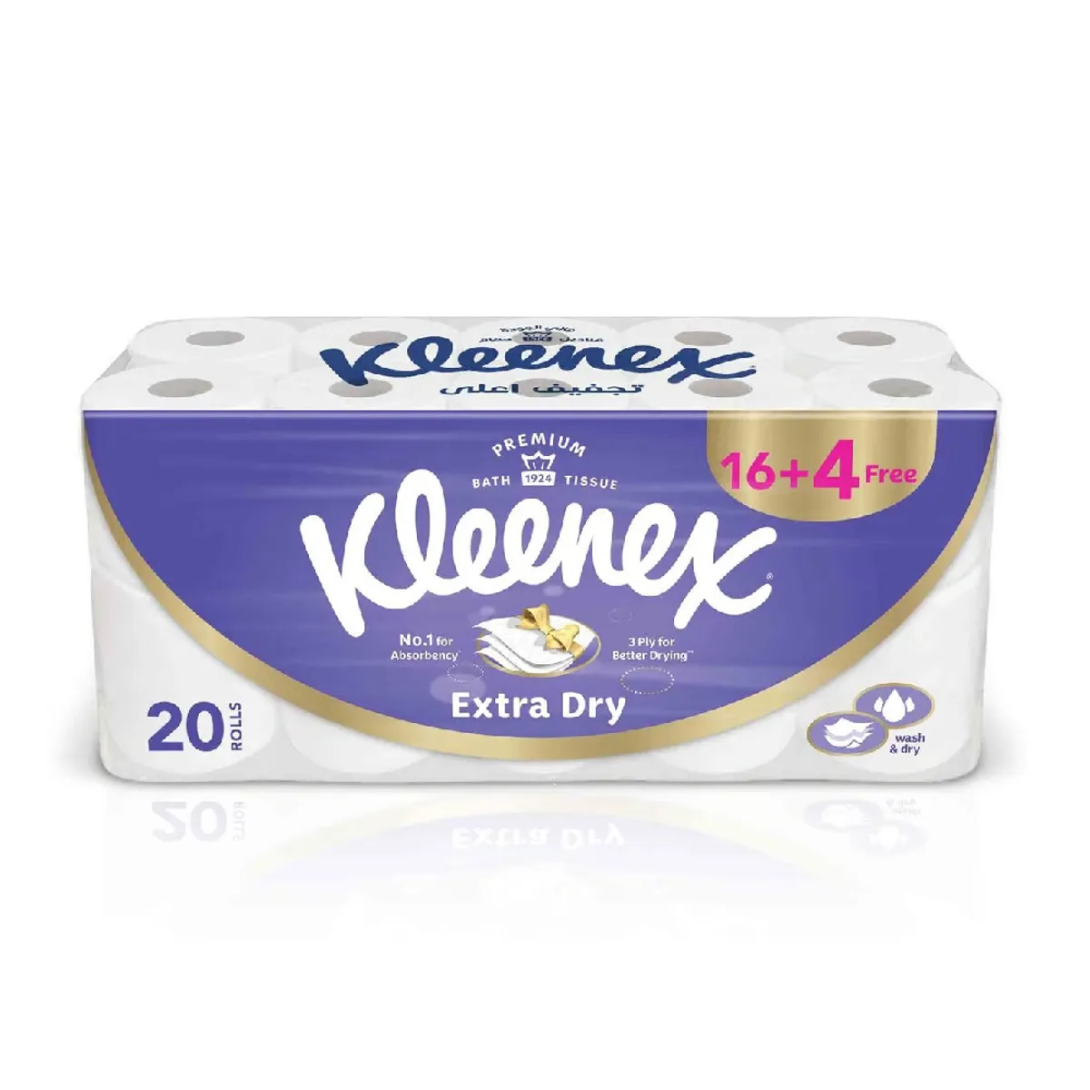 Kleenex Toilet Rolls Extra Dry 160s 16+4 Free