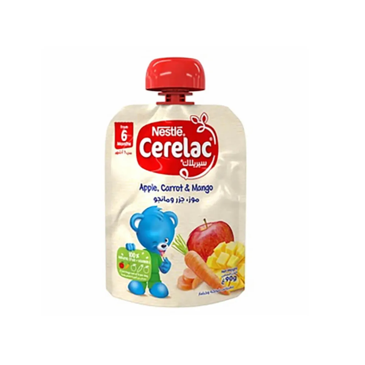 Cerelac Fruit&Veg. Puree Apple/Crrot/Mng Pouch 90G